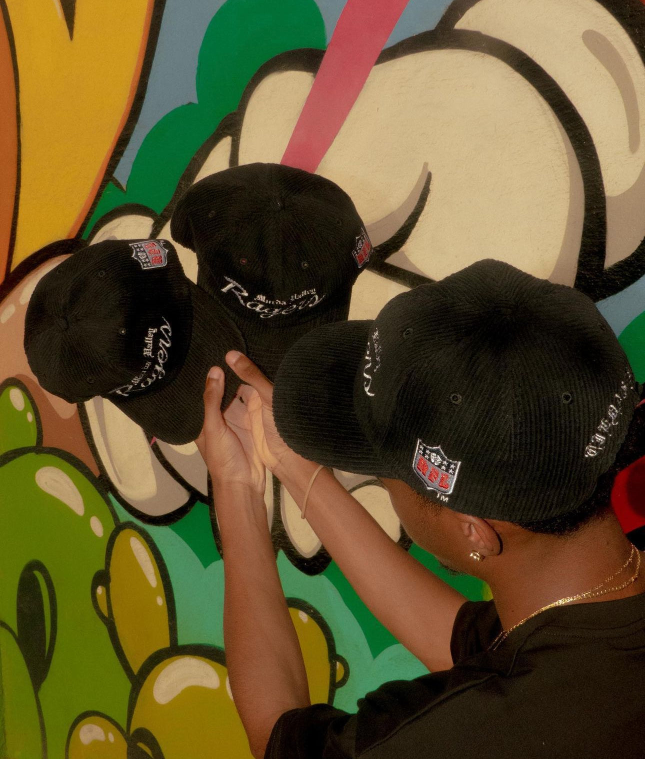 “Ragers”script corduroy SnapBack