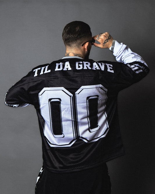 “Obituary” American football jersey
